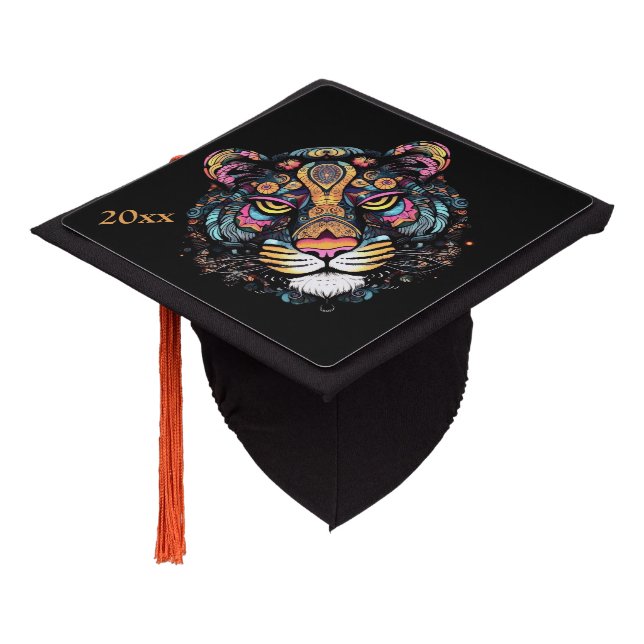 Tiger Head  Graduation Cap Topper (Angled)