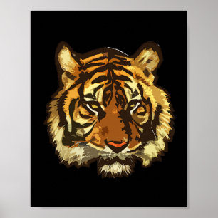 Tiger Head Graphic realistic tiger head drawing Poster
