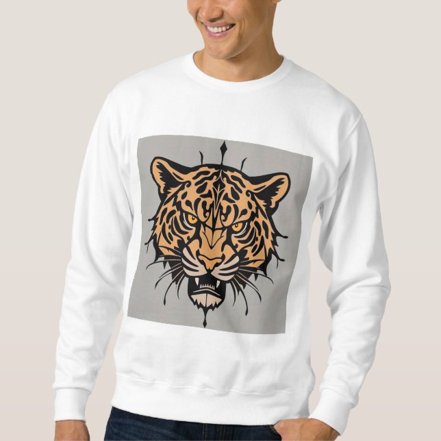Tiger head illustration sweatshirt (Front)