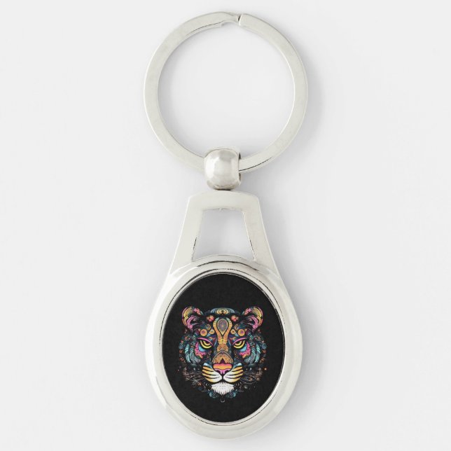 Tiger Head  Keychain (Front)