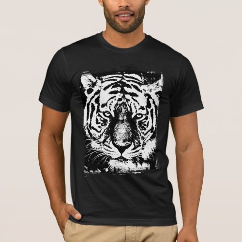 Tiger Head Mens BellaCanvas Short Sleeve Black T_Shirt