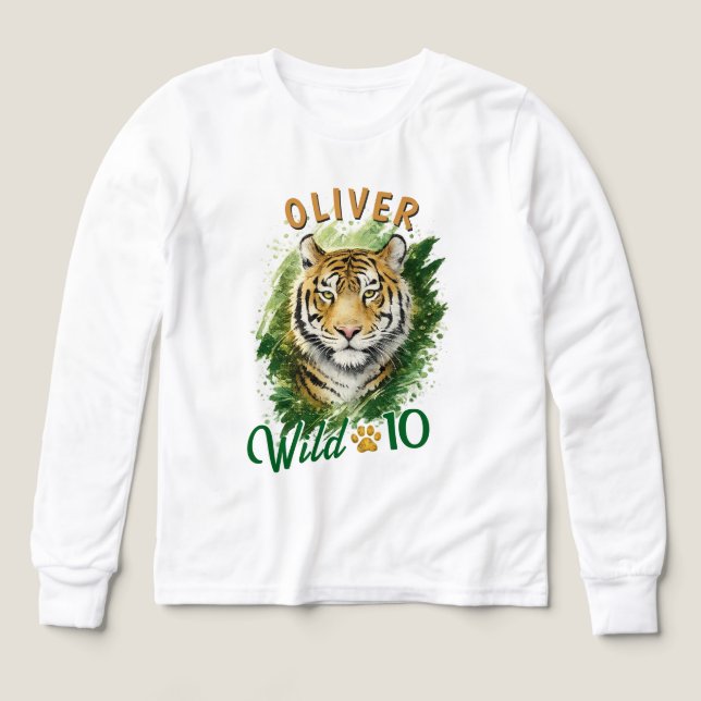 Tiger Head Name Birthday Party Guest of Honor Tri-Blend Shirts (Design Front)