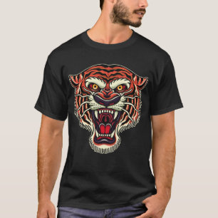 Tiger Head Old School Tattoo Style T-Shirt
