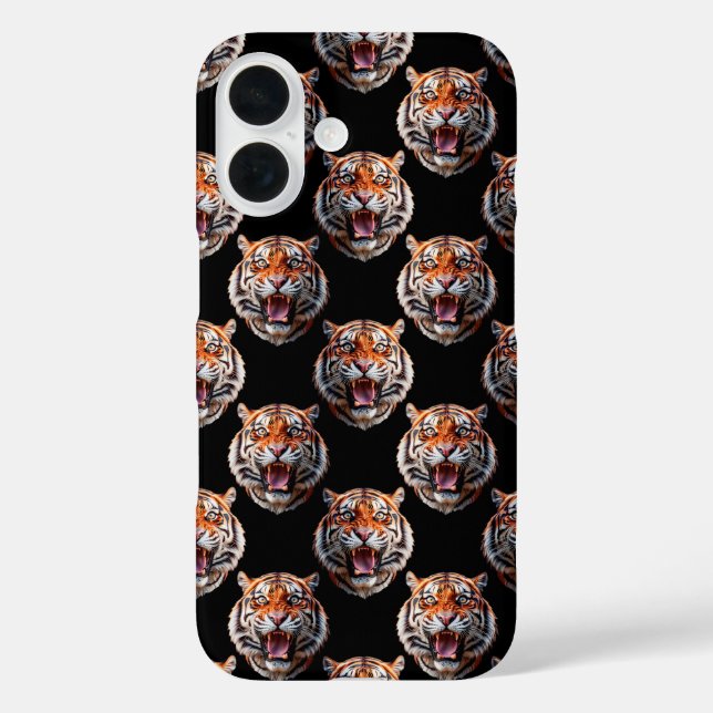 Tiger Head Pattern Design - Black   Case-Mate iPhone Case (Back)