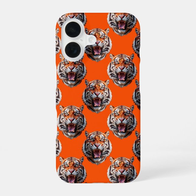Tiger Head Pattern Design Orange  iPhone Case (Back)