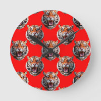 Tiger Head Pattern Design Red