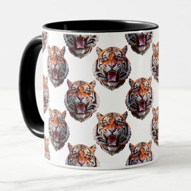Tiger Head Pattern Design - White   Mug (Creator Uploaded)