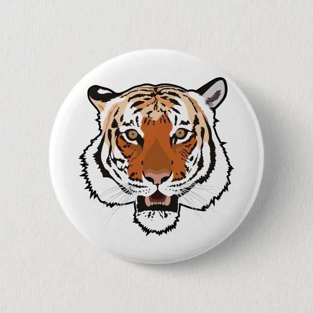Tiger head pinback button (Front)