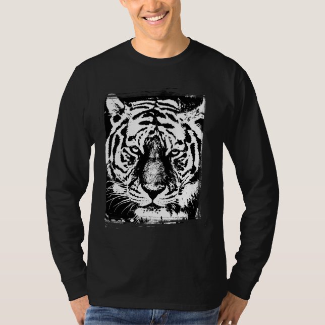 Tiger Head Pop Art Elegant Modern Template Basic T-Shirt (Front)