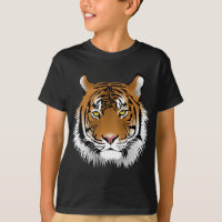 Tiger Head Print Design T-Shirt