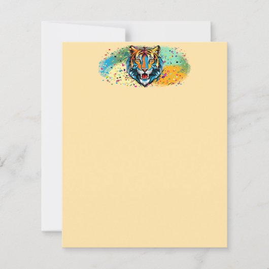 Tiger Head Rainbow colors paint stains (Front)