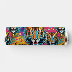 Tiger Head Rainbow colors paint stains Breath Savers® Mints