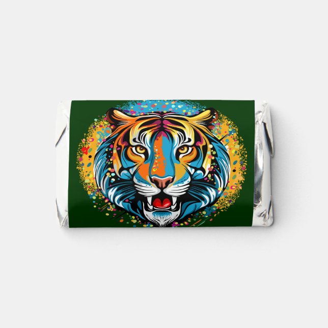 Tiger Head Rainbow colors paint stains Hershey's Miniatures (Front)