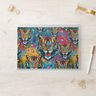 Tiger Head Rainbow colors paint stains HP Laptop Skin