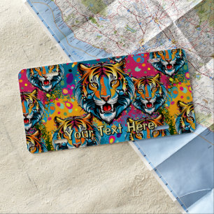 Tiger Head Rainbow colors paint stains License Plate