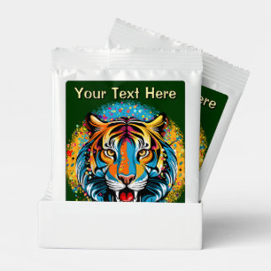 Tiger Head Rainbow colors paint stains Margarita Drink Mix