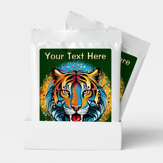 Tiger Head Rainbow colors paint stains Margarita Drink Mix (Pair)