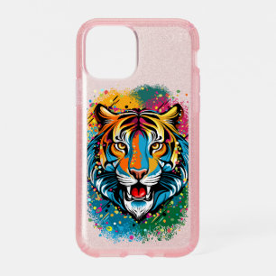 Tiger Head Rainbow colors paint stains Speck iPhone 11 Pro Case