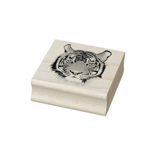Tiger Head Rubber Stamp
