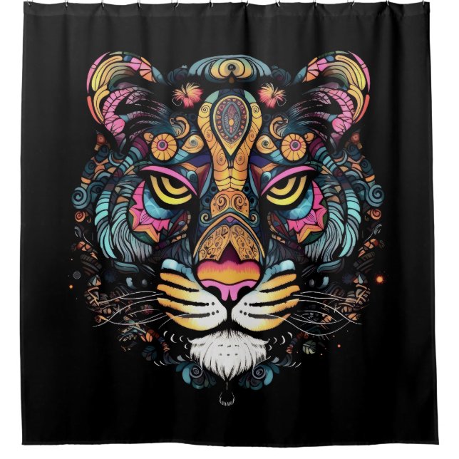 Tiger Head  Shower Curtain (Front)