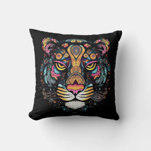 Tiger Head Throw Pillow