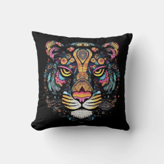 Tiger Head Throw Pillow