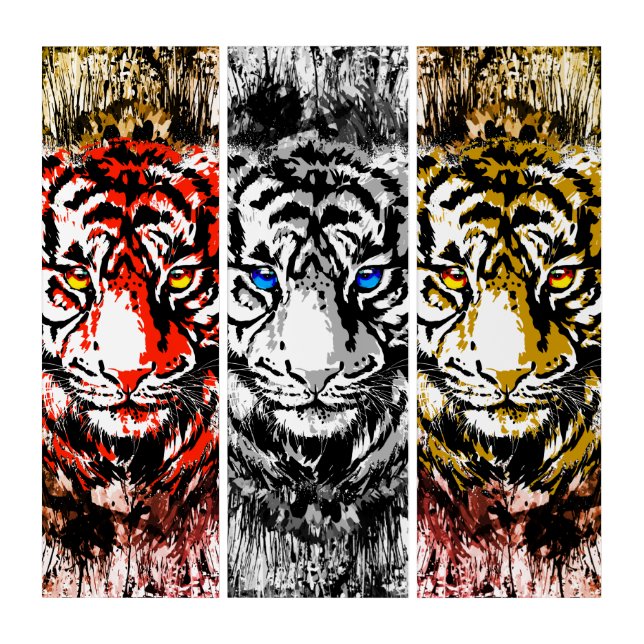Tiger Head - Tiger Faces - Artwork Tiger Triptych (Front)
