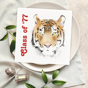 Tiger Head Watercolor Animal Custom Text  Napkins