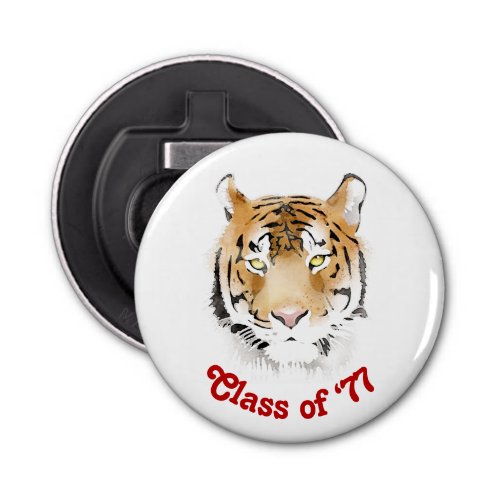 Tiger Head Watercolor Class Reunion Party Bottle Opener