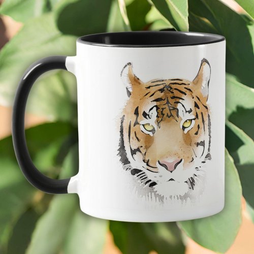 Tiger Head Watercolor Drawing Mug