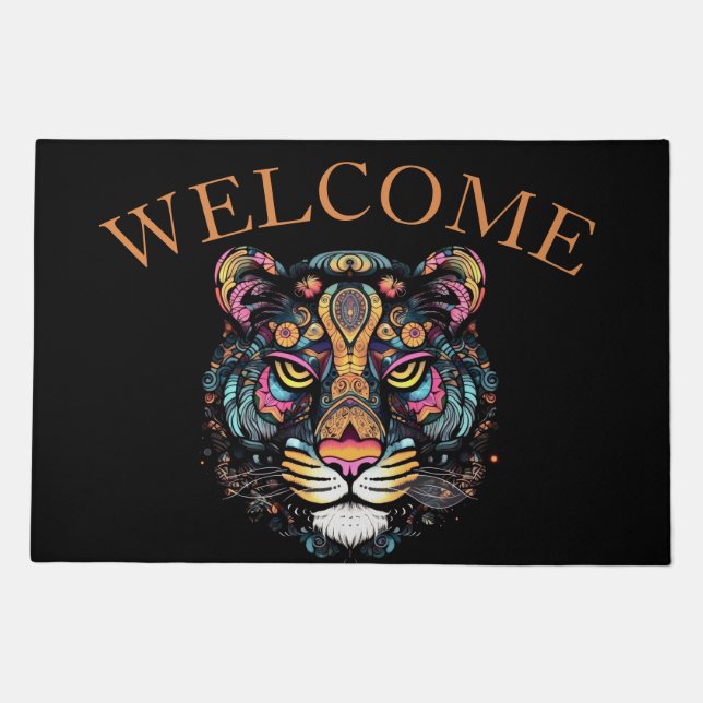 Tiger Head Welcome Doormat (Front)