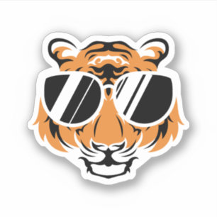 Tiger Head With Cool Sunglasses. Perfect design fo Sticker