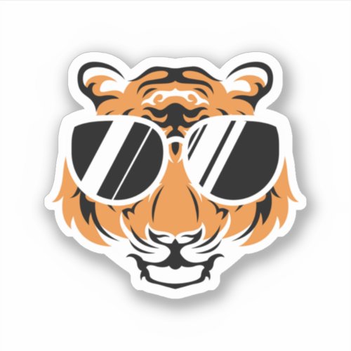 Tiger Head With Cool Sunglasses Perfect design fo Sticker