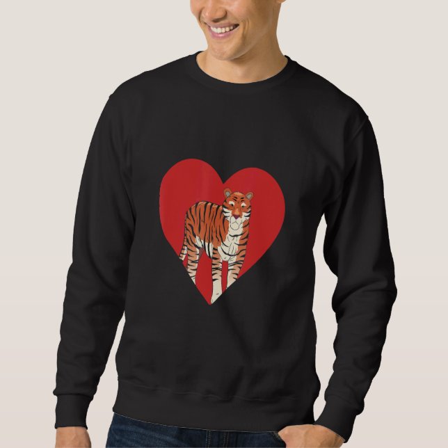 Tiger Heart Safari Wildlife Animal Zookeeping Sweatshirt (Front)