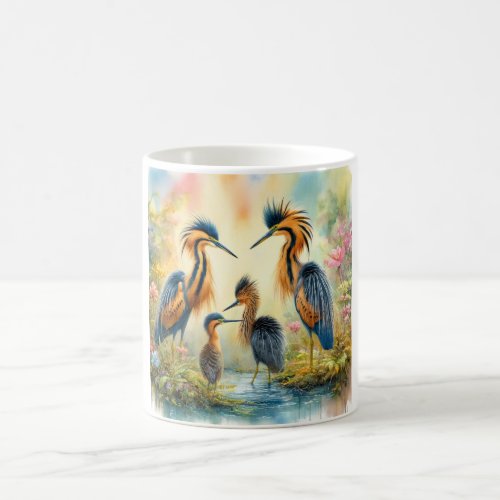 Tiger Herons in Harmony 050624AREF119 _ Watercolor Coffee Mug