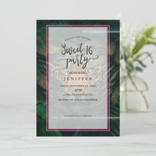 Tiger hiding in Foliage                Invitation