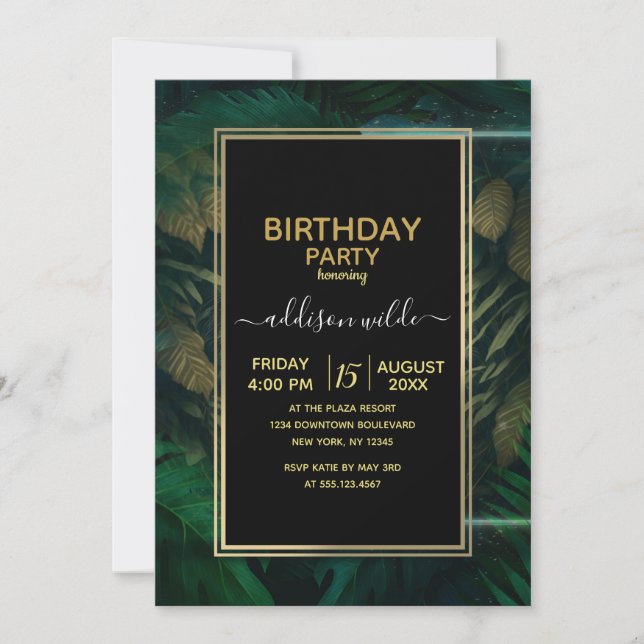 Tiger hiding in Foliage               Invitation (Front)