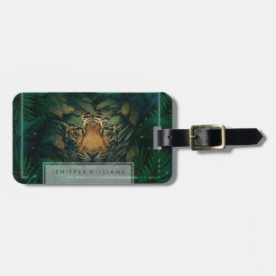 Tiger hiding in Foliage Luggage Tag