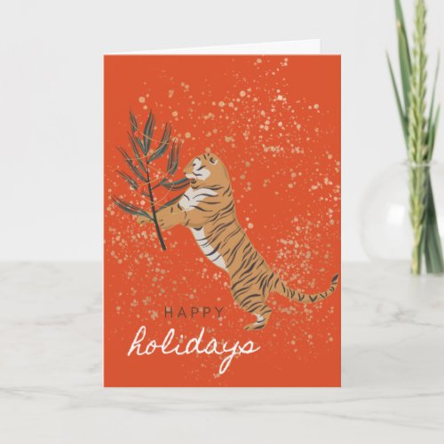 Tiger Holiday Greeting Card