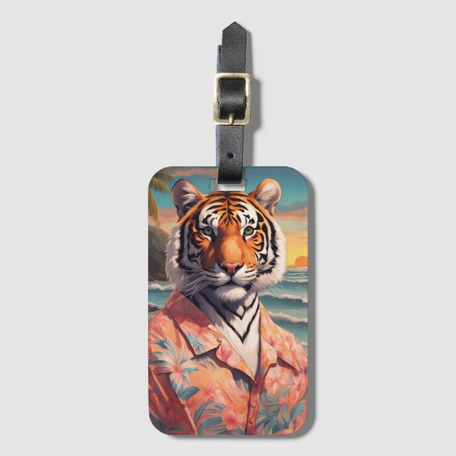 Tiger Holiday Luggage Tag (Front Vertical)