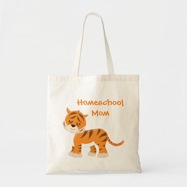 Tiger Homeschool Mom Tote Bag (Front)