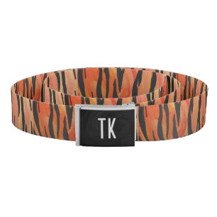 Tiger Hot orange and Black Print Belt