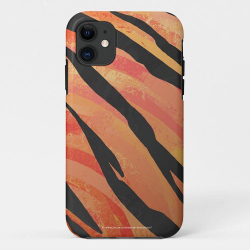 Tiger Hot orange and Black Print iPhone 11 Case