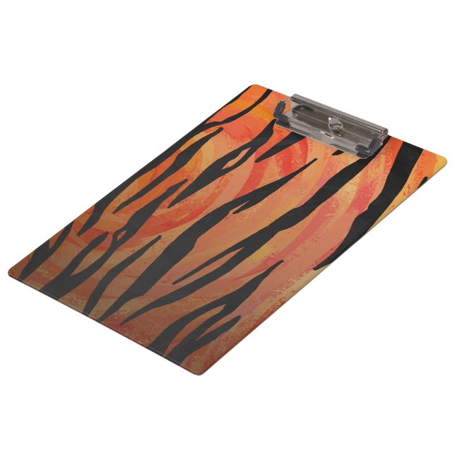 Tiger Hot orange and Black Print Clipboard (Angled)