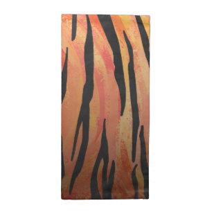 Tiger Hot orange and Black Print Cloth Napkin