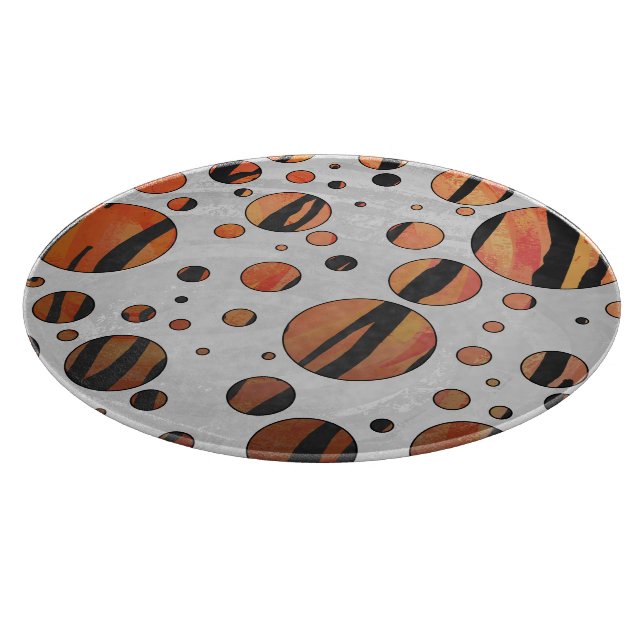 Tiger Hot orange and Black Print Cutting Board (Corner)