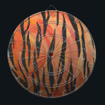 Tiger Hot orange and Black Print Dart Board<br><div class="desc">Stylish and trendy Black and Hot Orange Tiger Striped Patterns by Imagine That! Design on electronics, accessories, and gifts with our unique touch of texture and pizazz in bright orange colors to satisfy the needs of tiger lovers, wild animal print lovers, and jungle print lovers of all ages. Go wild...</div>