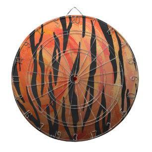 Tiger Hot orange and Black Print Dart Board