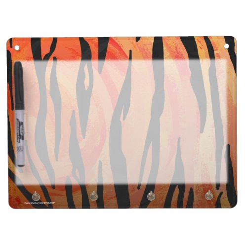 Tiger Hot orange and Black Print Dry Erase Board With Keychain Holder
