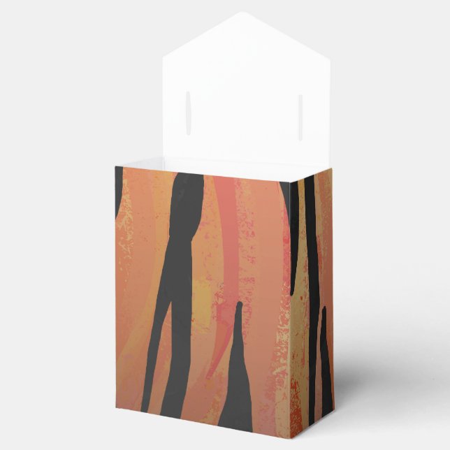 Tiger Hot orange and Black Print Favor Boxes (Opened)